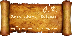 Gaunersdorfer Kelemen névjegykártya